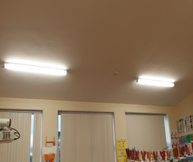 After lighting with occupancy and daylight sensors. 2 x 49W T5 Smart Luminare